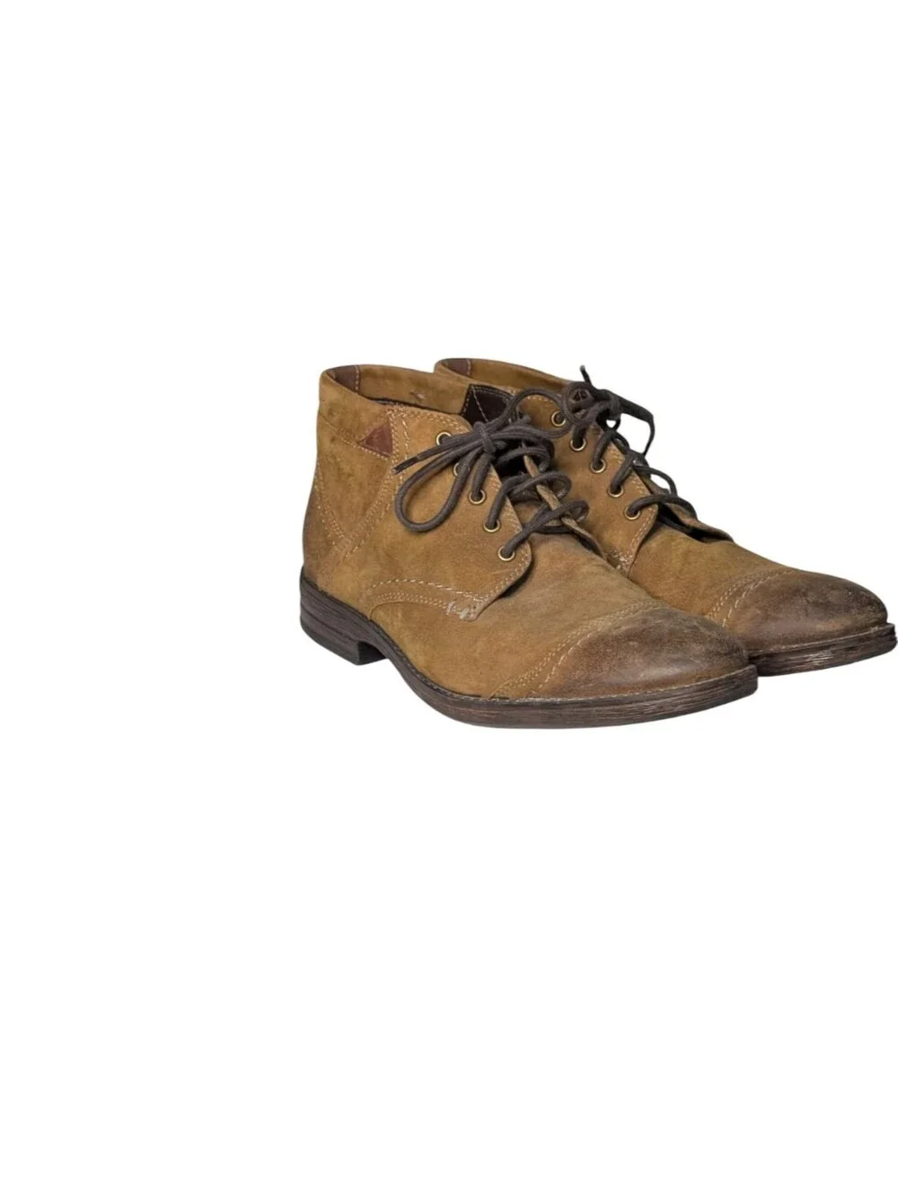 Clarks Devington Cap Men’s Boots Tobacco Brown Suede Leather 10M Distressed